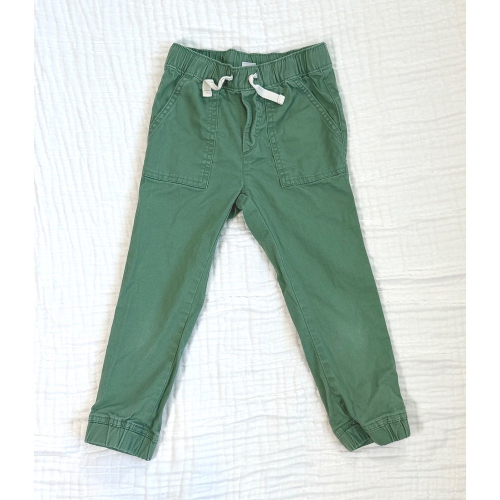 Baby Gap Toddler Boys Pull On Jogger Pants Size 4T Green Elastic Waist Pocket